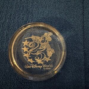 Walt Disney World 25th anniversary 1997 glass paperweight sorcerer Mickey Mouse